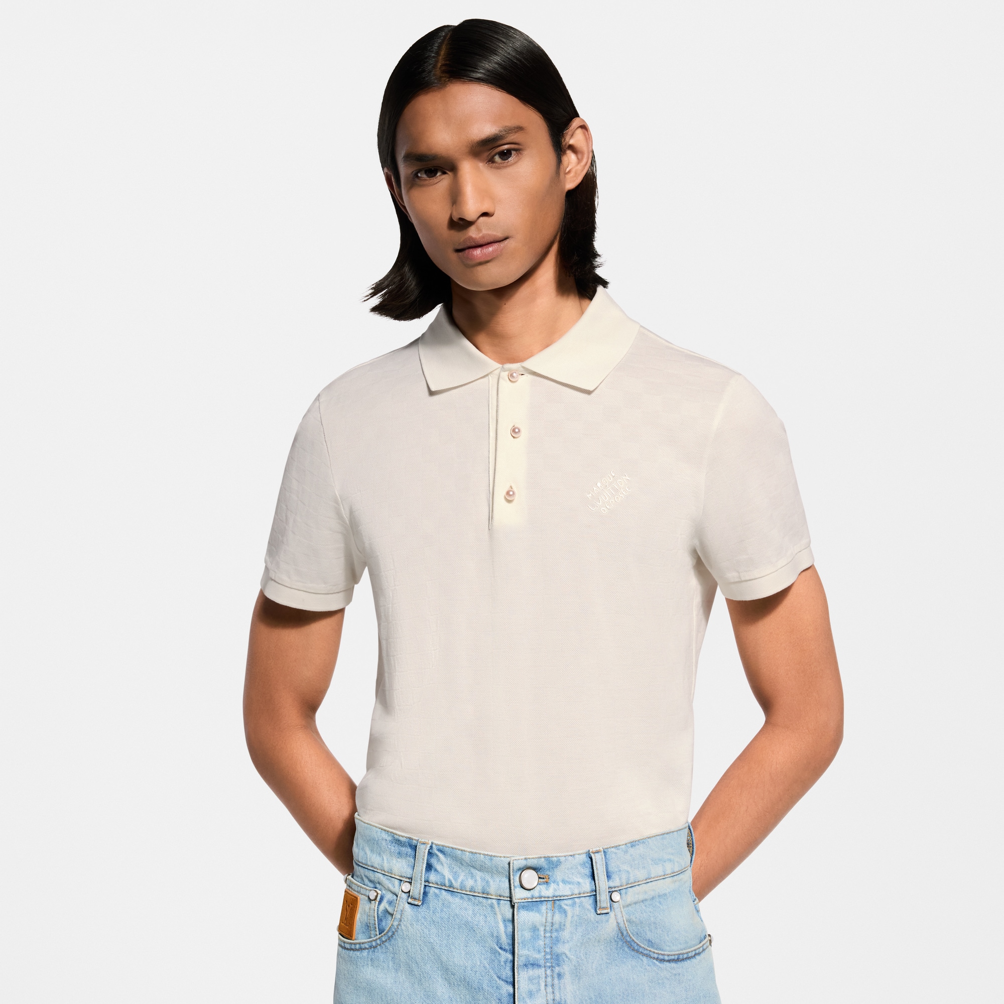 Damier Signature Polo Shirt - New - For Men | LOUIS VUITTON ®